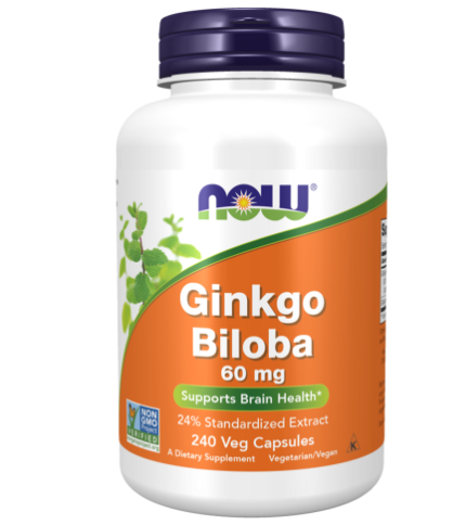Now Ginkgo Biloba, 240 Capsules, 60 mg