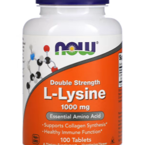 Now Foods, L-Lysine double concentration, 1 000 mg, 100 comprimés