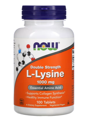Now Foods, L-Lysine double concentration, 1 000 mg, 100 comprimés