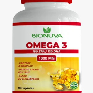 Découvrez Bionuva Omega 3 au meilleur prix au Maroc. Un complément riche en acides gras essentiels pour la santé du cœur, du cerveau et des articulations.