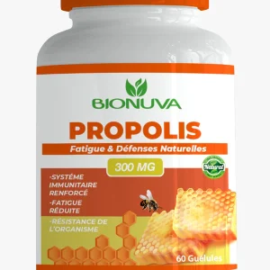 "Découvrez Bionuva Propolis 300mg 60cp au meilleur prix au Maroc. Renforcez votre système immunitaire avec ce complément naturel. Livraison rapide."