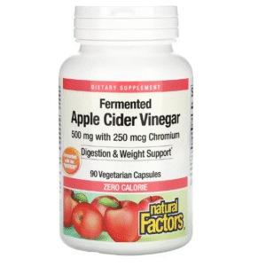 Natural Factors, Vinaigre de cidre de pomme fermenté, 500 mg, 90 capsules végétariennes