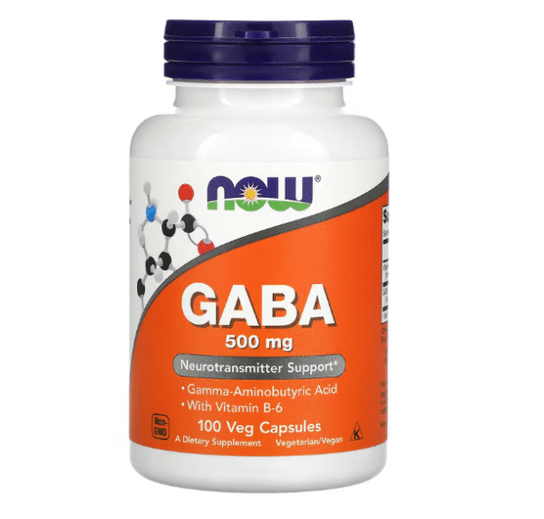 NOW Foods, GABA et vitamine B6, 500 mg, 100 capsules végétales