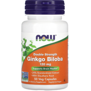 NOW Foods, Ginkgo biloba, Double efficacité, 120 mg, 50 capsules végétales