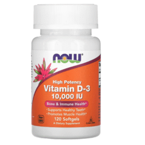 NOW Foods, Vitamine D3, Haute efficacité, 10 000 UI, 120 capsules à enveloppe molle