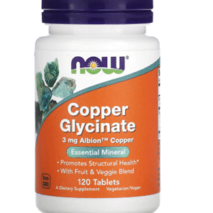 NOW Foods, Glycinate de cuivre, 3 mg, 120 comprimés